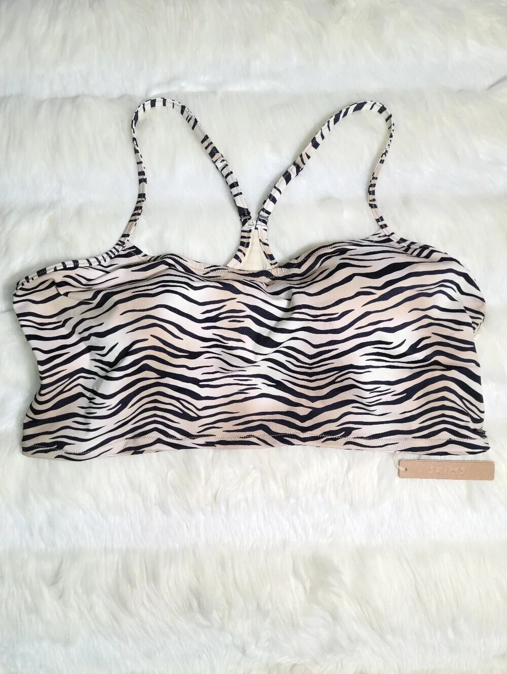 SKIMS Signature Swim Cami Tank Top Champagne Tiger Print Women 4X NEW
